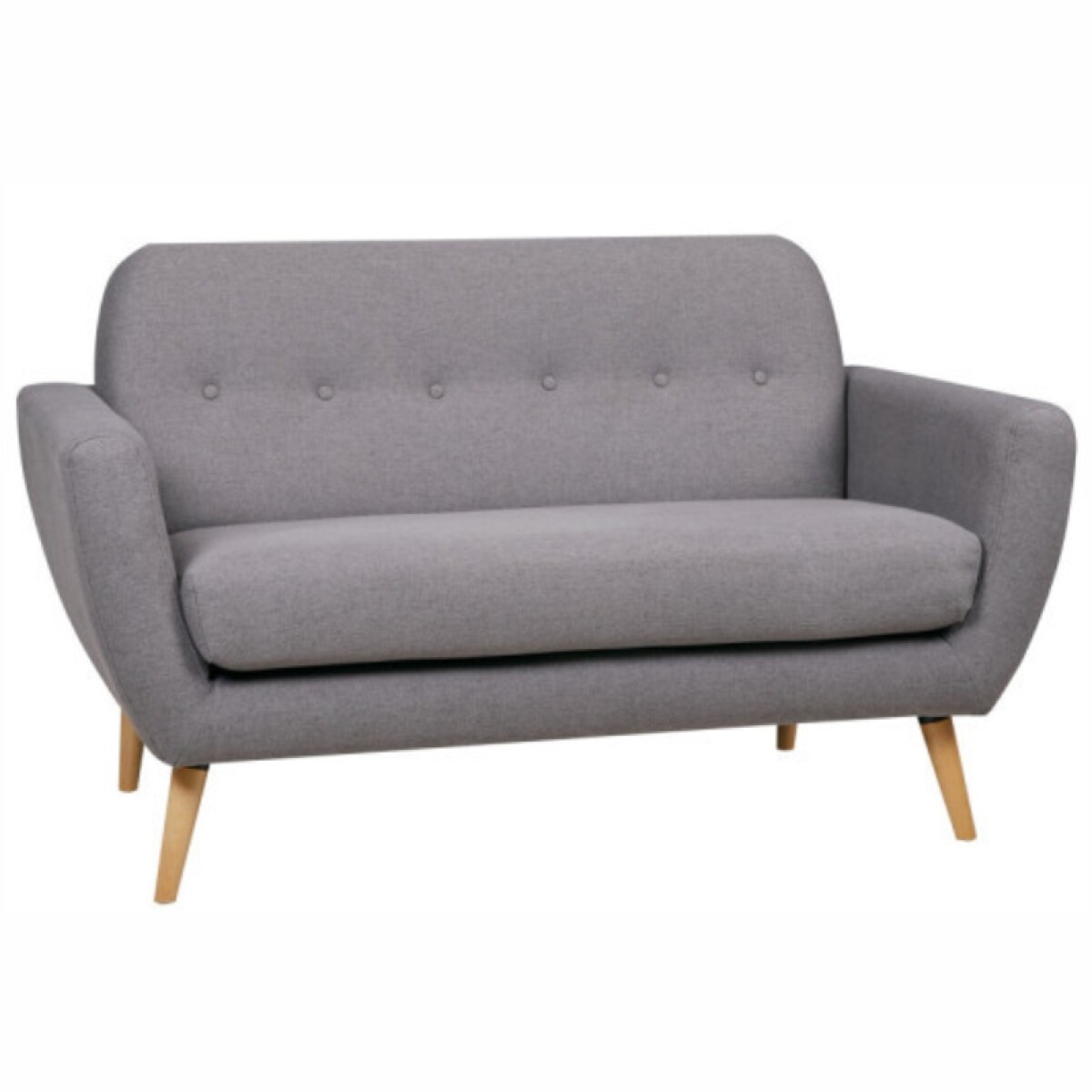 Sofá 810N1 2 Cuerpos Tapizado en Tela - Gris 