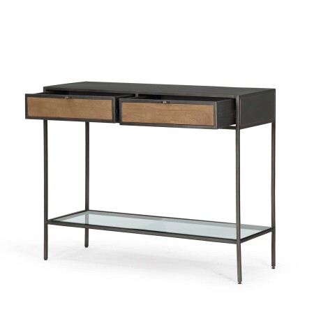 CONSOLA MADERA-Y-METAL MARRON VITRO AVELLANA