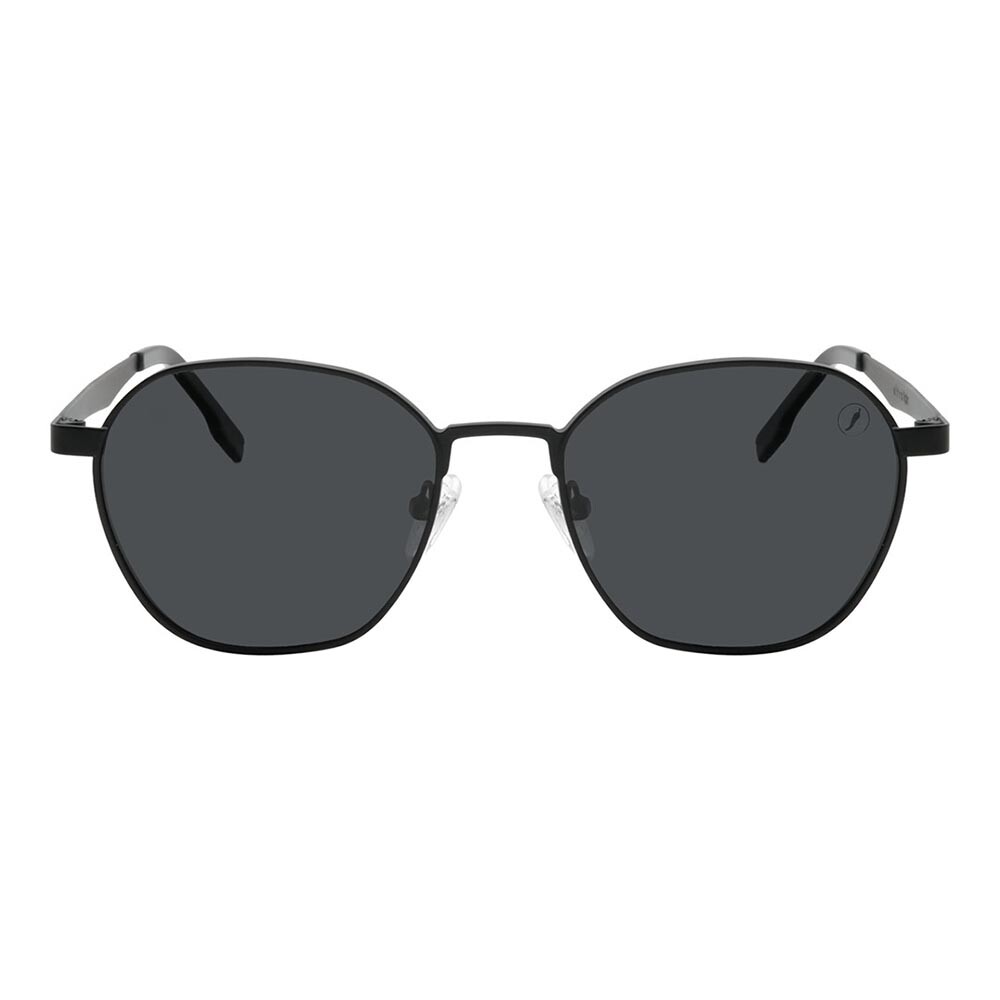 Lentes De Sol Ultralight Redondo De Acero Inoxidable Negro/Negro