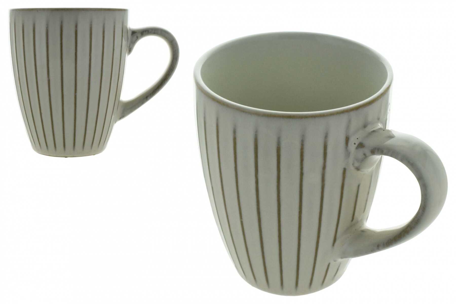 JARRA DESAYUNO CERAMICA COLOR LABRADO LINEA VERTICAL 8.5X10CM 24517 