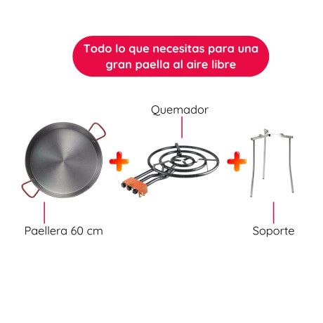 Kit Paellera 50 cm Set con Soporte y Quemador Lacor Kit Paellera 50 cm Set con Soporte y Quemador Lacor