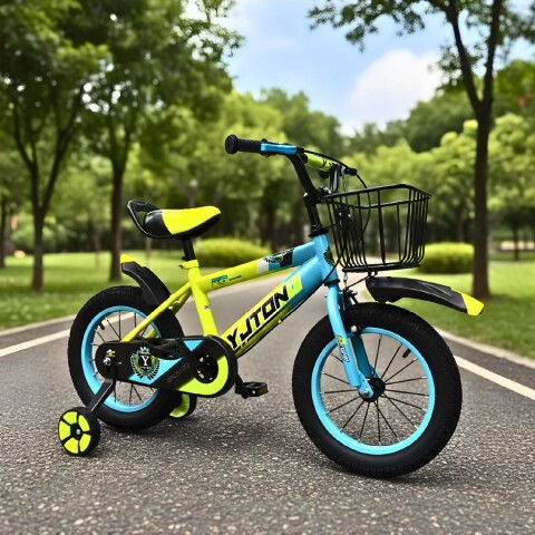 Bicicleta Infantil Yjtong R14 Canasto Parrilla Guardabarros Amarillo 1