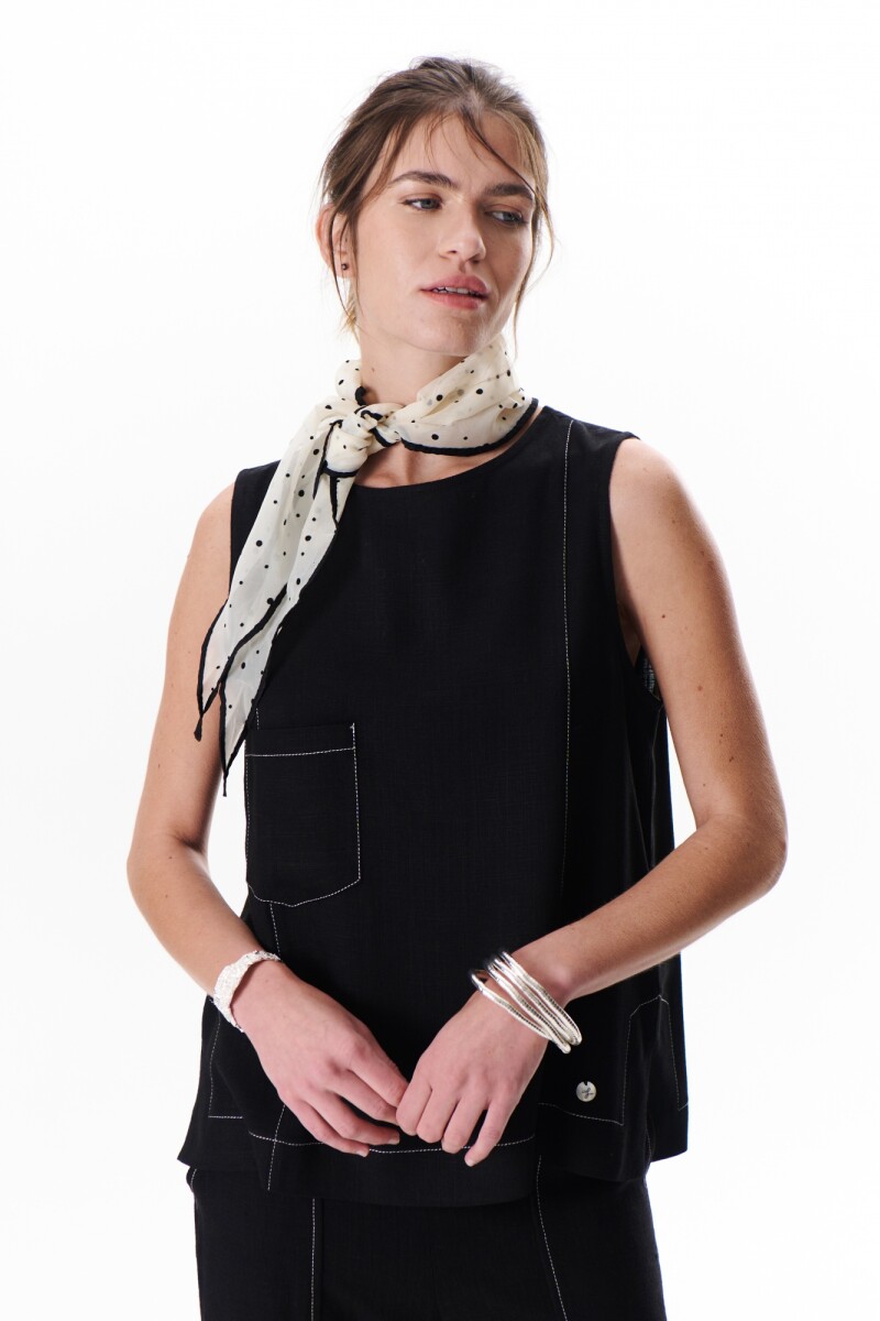 TOP LINO POCKET NEGRO