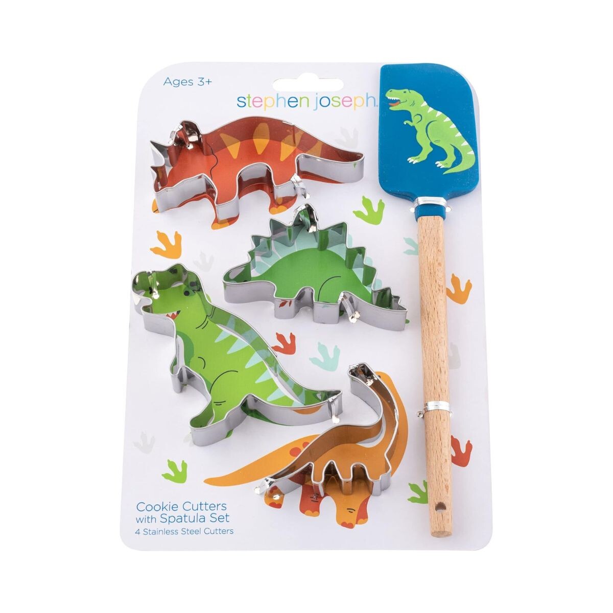 Moldes para galletas con espátula - Dino Verde 