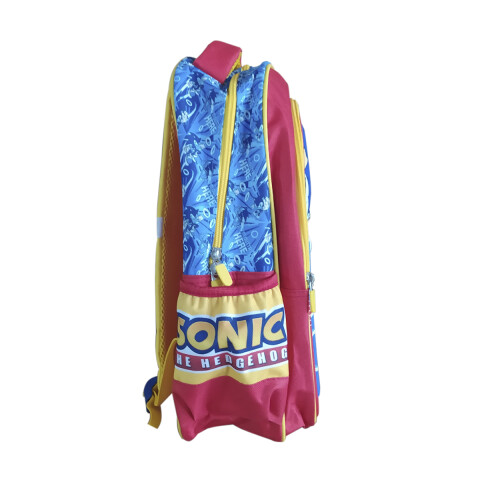 Mochila Infantil 3D Sonic Tafeta Grande 40 x 30 cm U