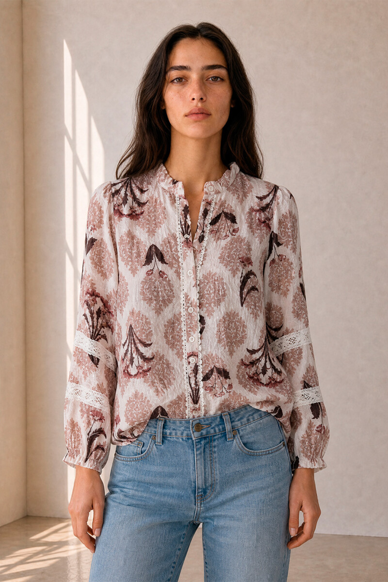 CAMISA DAMASCO BEIGE