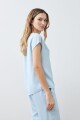 Blusa de lyocell azul claro