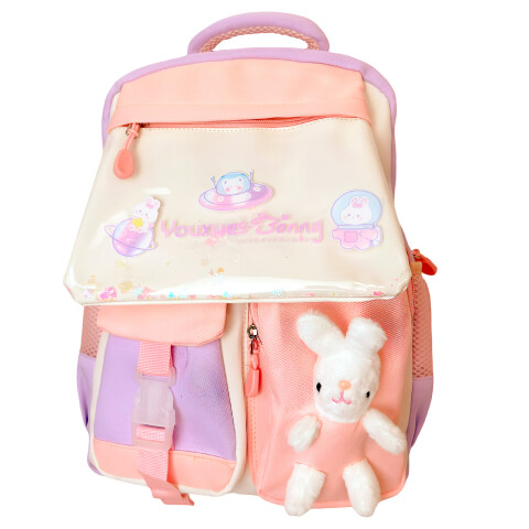 Mochila Kawaii Escolar Infantil Diseño Peluche Conejito Ax ® Color Violeta