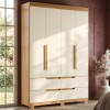 Ropero 4 puertas 4 cajones - Doble Beige
