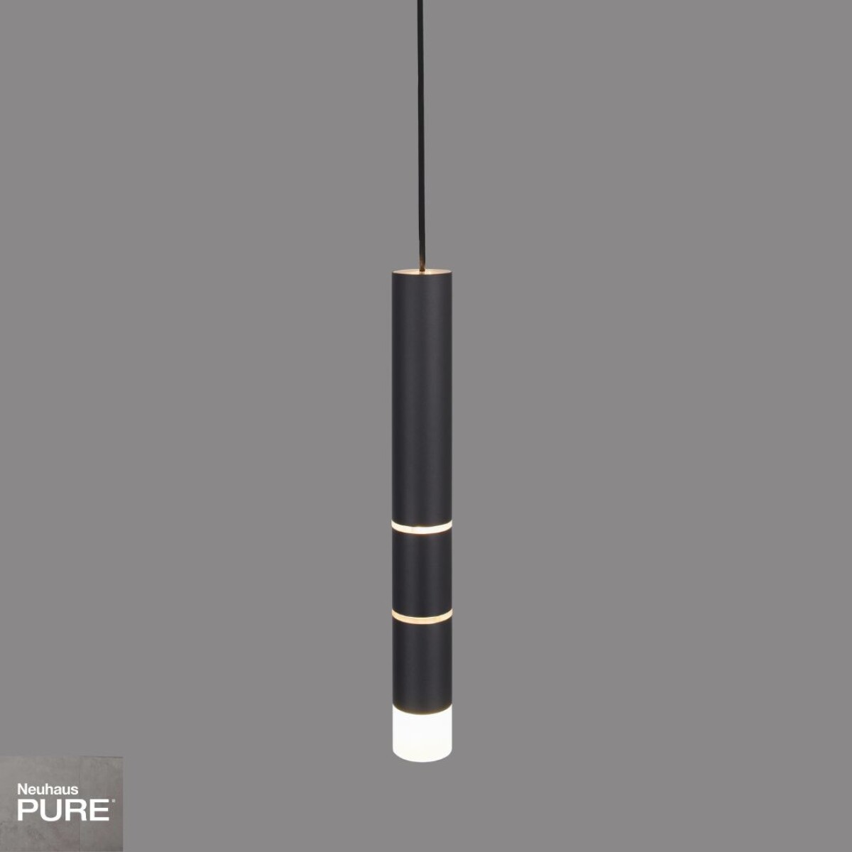 Colgante led rotativo tubular negro 7 posiciones de luz 3000K 10W 