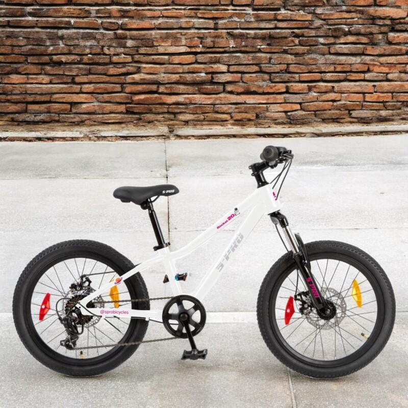 Bicicleta S Pro Rocket Rodado 20 Urbana Con 7 Velocidades Y Cuadro De Acero Blanco