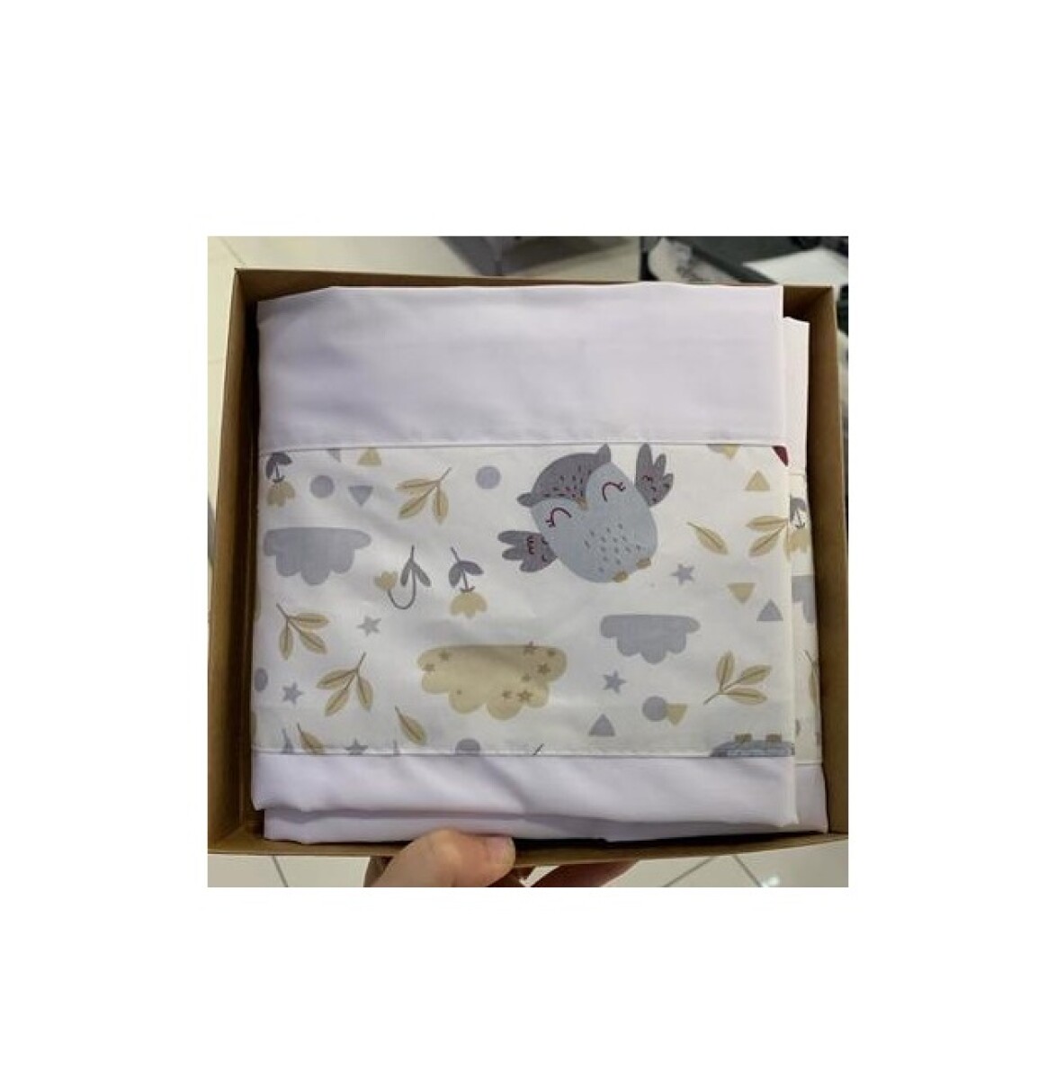 Sábanas practicuna / cuna Little Ones - buho beige 
