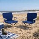 Set x2 Silla Playa Plegable Portátil Con Correa Reforzada AZUL