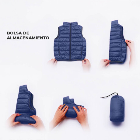 Chaleco Inflado Liviano Uzspace Niño Fácil Guardado Azul