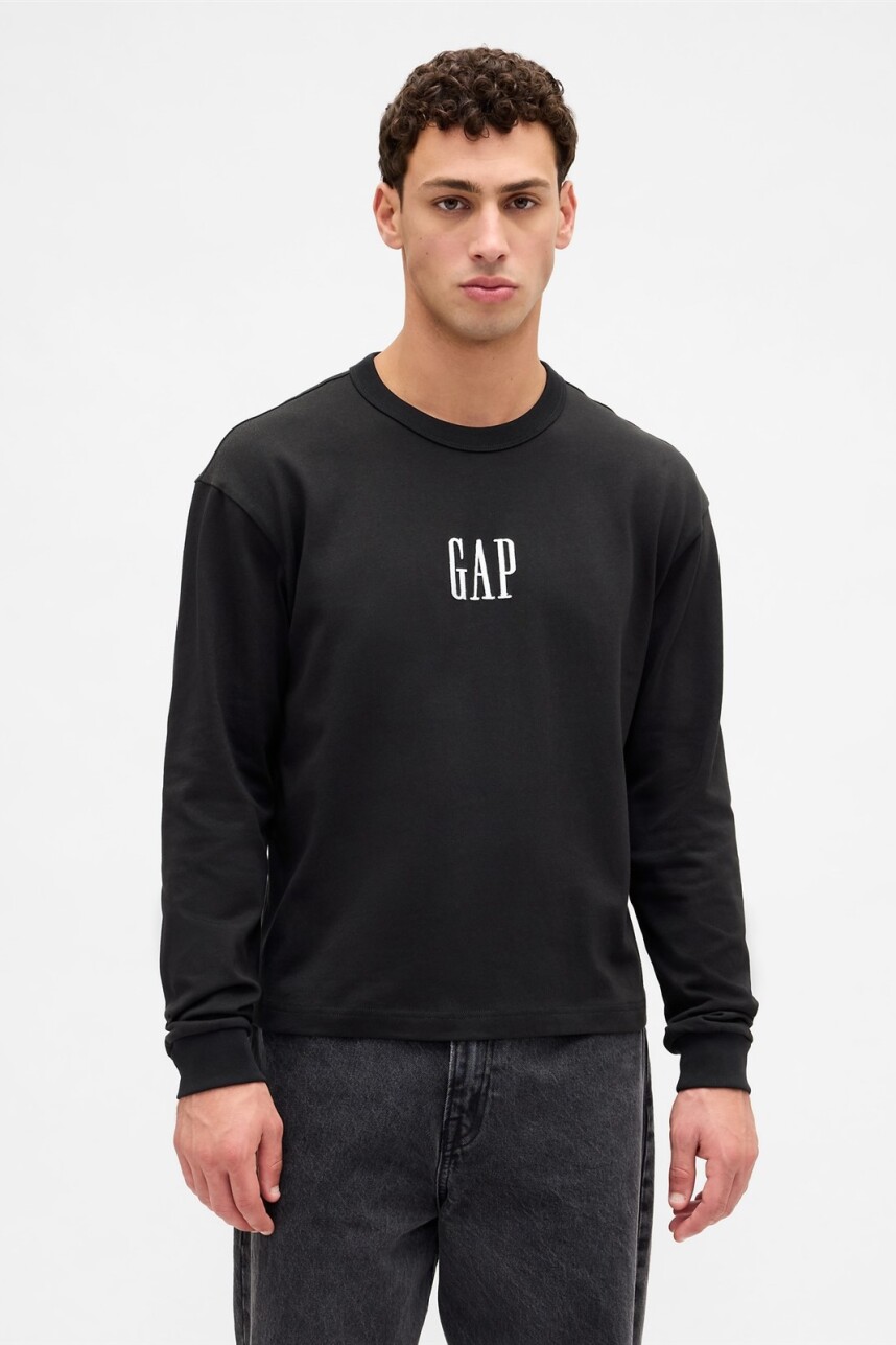 Remera Logo Gap Manga Larga Hombre Moonless Night