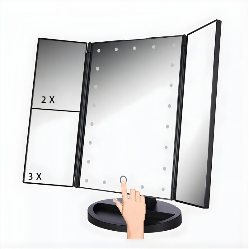 Espejo de Maquillaje Multiple y plegable táctil con Luz Led Espejo de Maquillaje Multiple y plegable táctil con Luz Led
