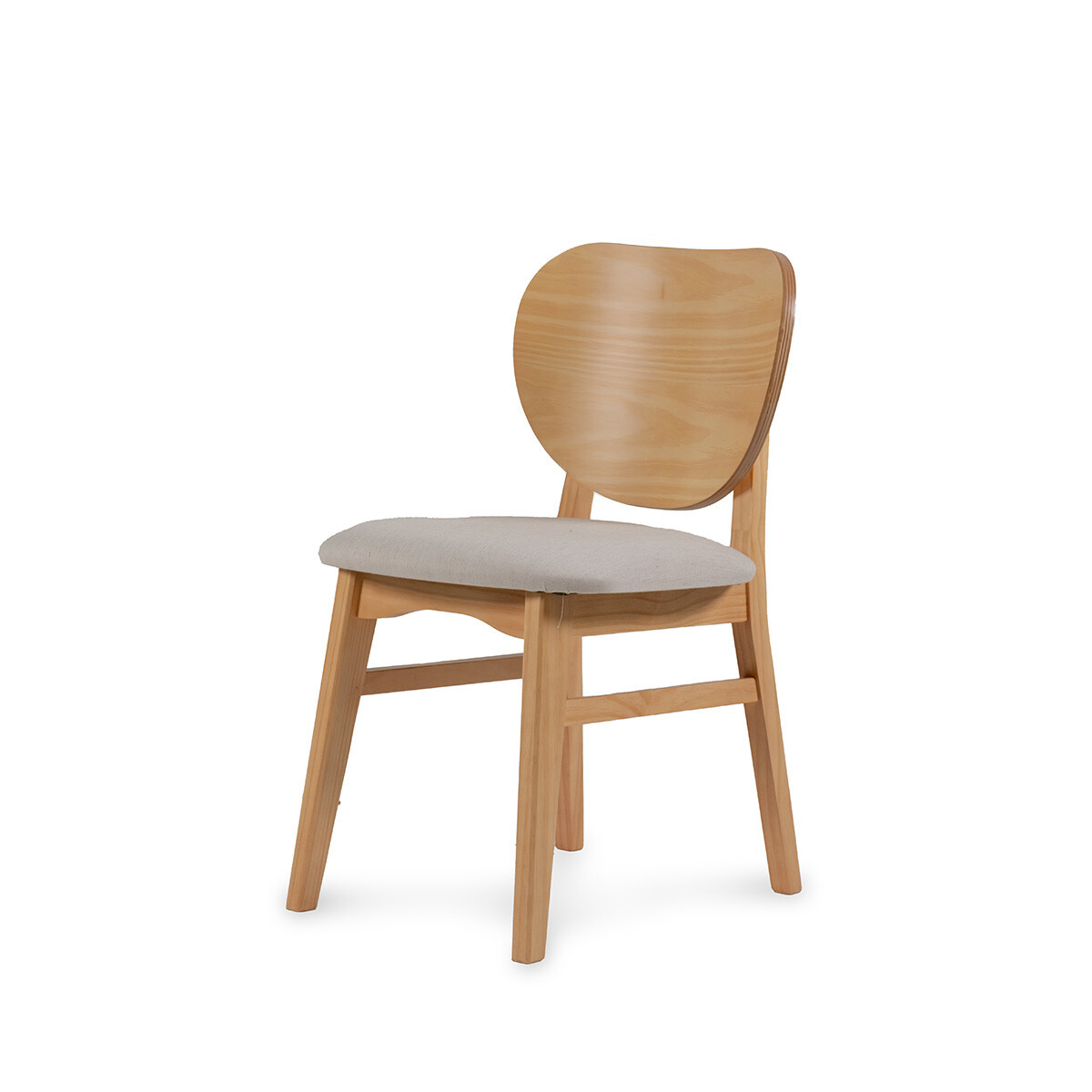 Silla Cleo - Cedro - Respaldo laminado - Tela Rústica - Natural 93 