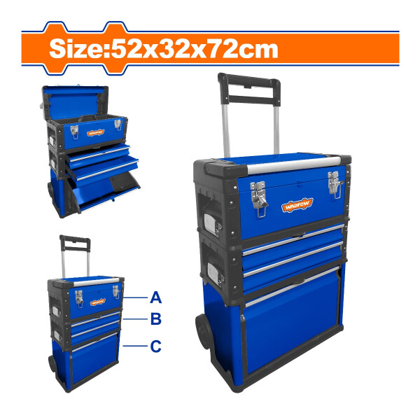 CARRO CAJA DE HERRAMIENTAS 3 PARTES METAL Y PLASTICO WADFOW COLOR AZUL CARRO CAJA DE HERRAMIENTAS 3 PARTES METAL Y PLASTICO WADFOW COLOR AZUL