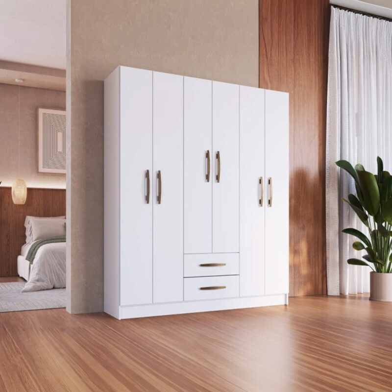 Armario Ropero Mac Mdp 6 Puertas 2 Cajones 9 Estantes Armario Ropero Mac Mdp 6 Puertas 2 Cajones 9 Estantes