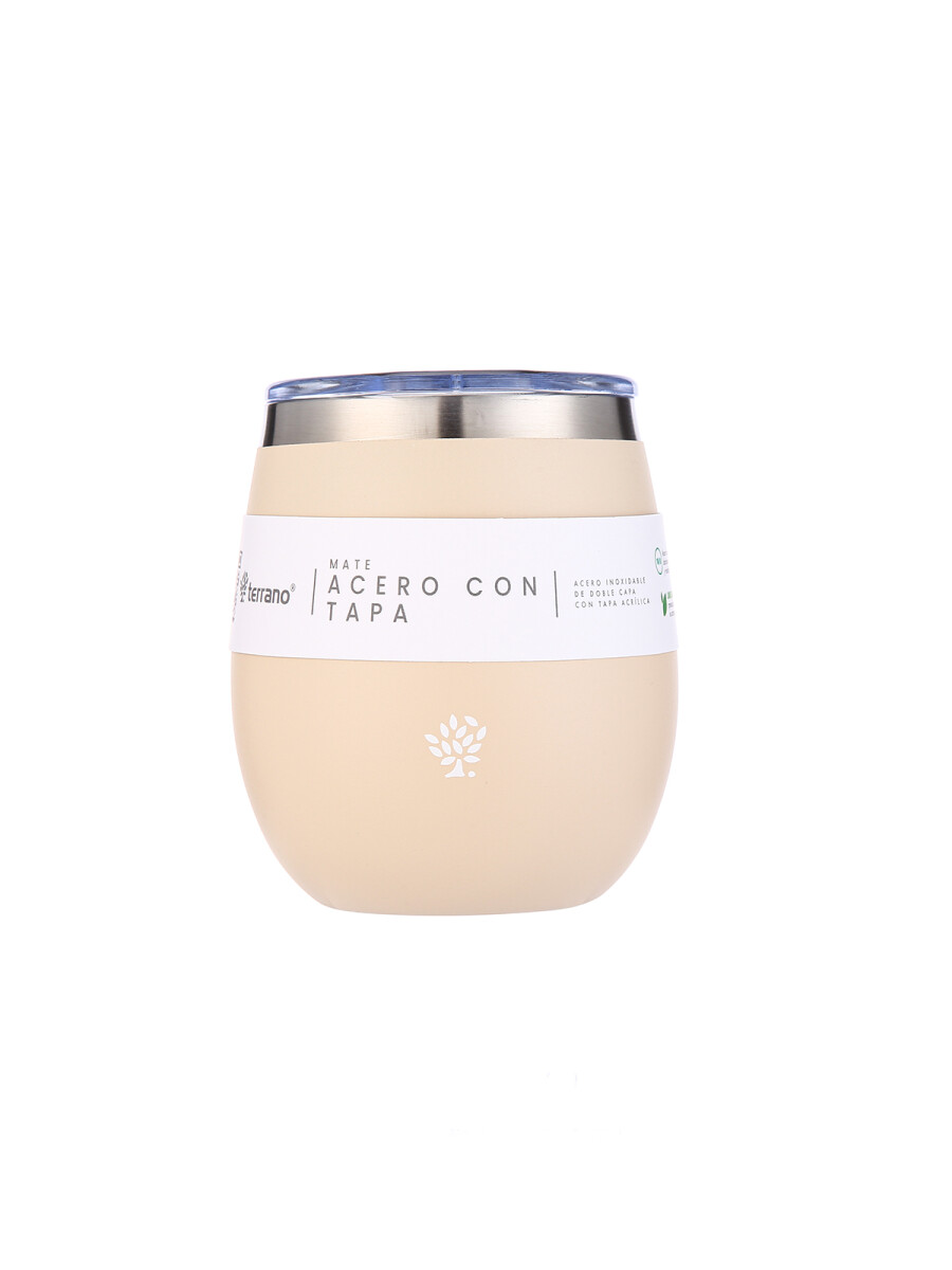 Mate Acero Inox. con Tapa - Taupe 
