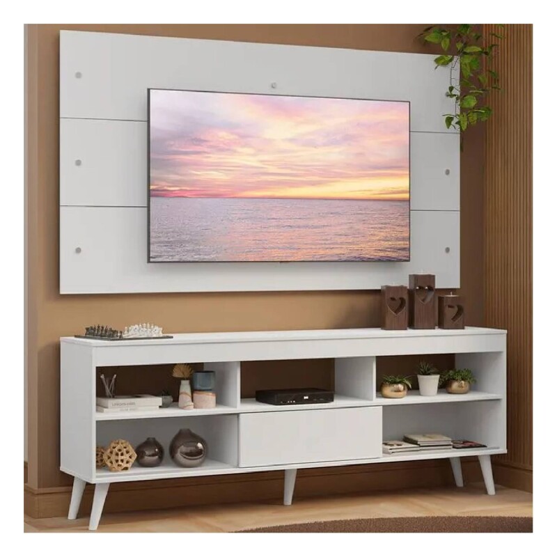 Rack con Panel para TV hasta 65 Pulgadas Blanco