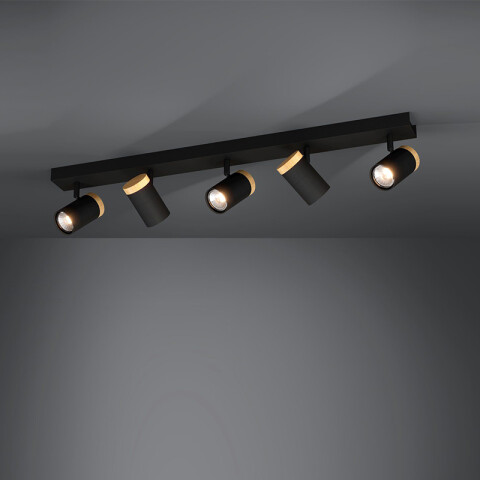 Lámpara de pared o techo 5xGU10 negro CARTAGENA EG0598