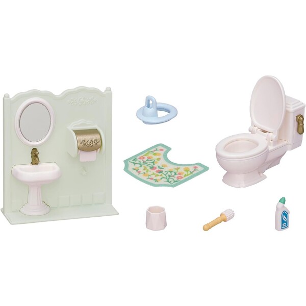 Sylvanian Families Set Baño Interactivo Muebles Inodoro Casa Variante Modelo Baño