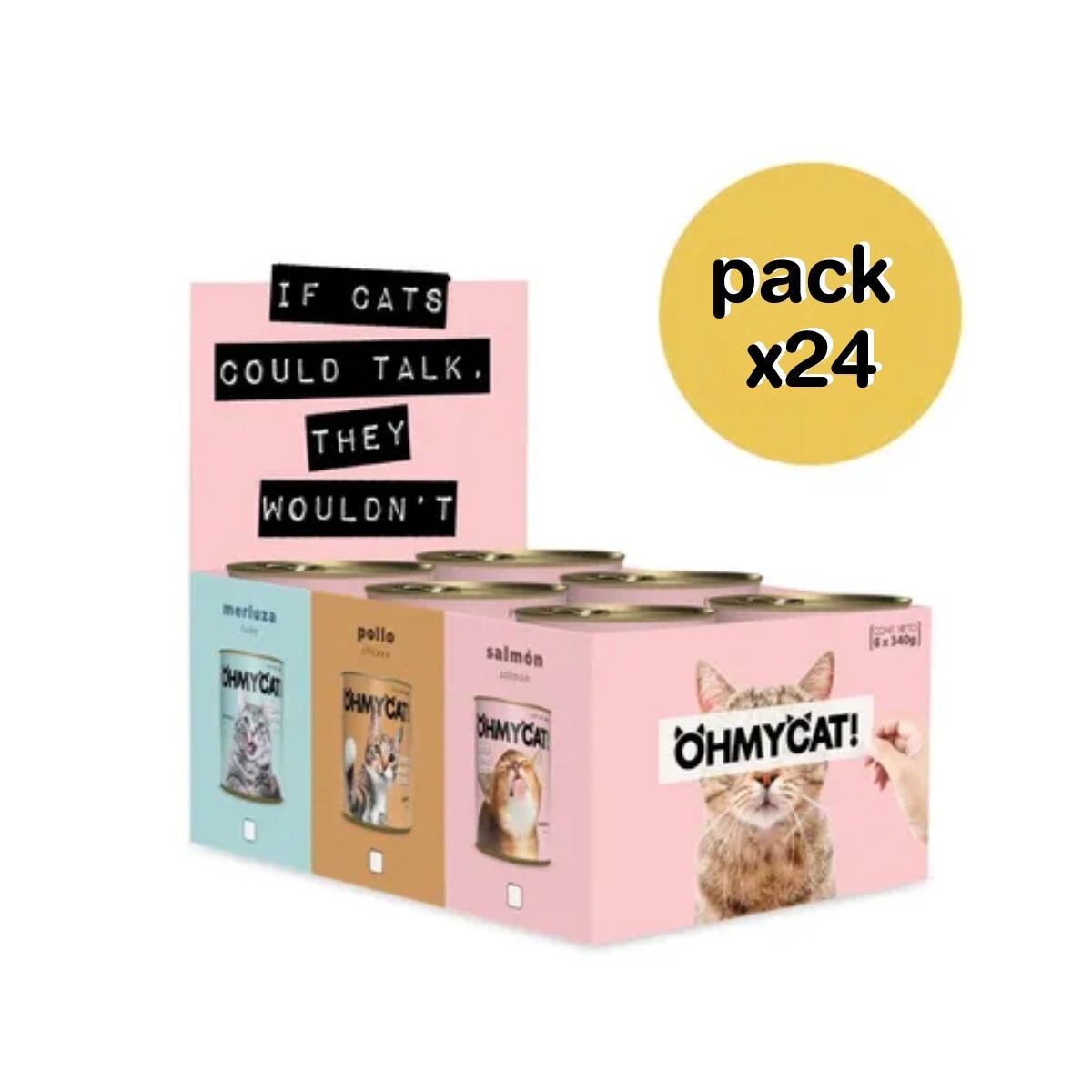 KIT x24 OH MY CAT! MERLUZA X 340 GR. 