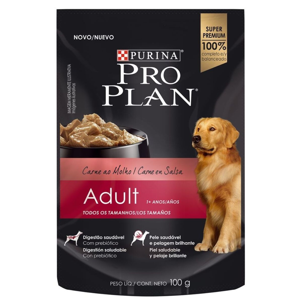 PRO PLAN EN SALSA ADULTO CARNE 100 GRAMOS 