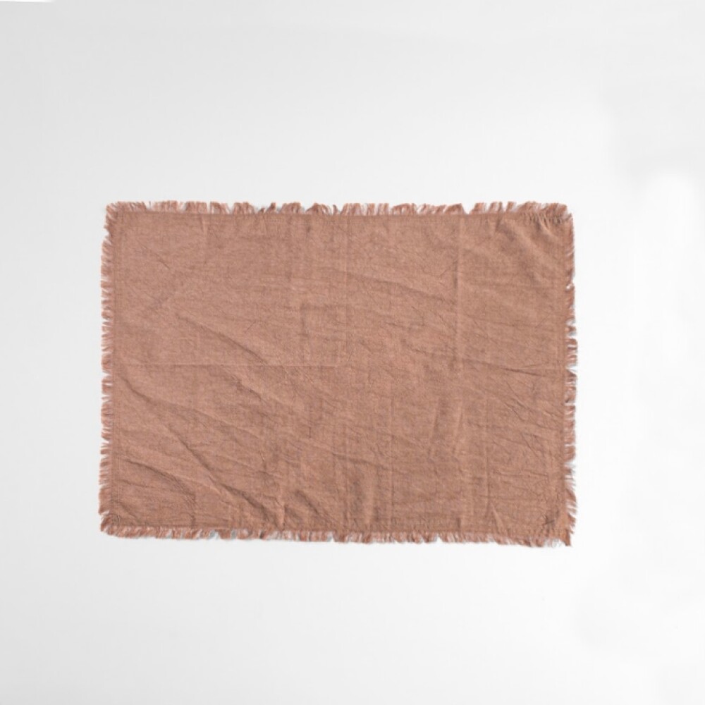 Set x 4 Individual con Flecos Tusor Soft 35x50 Incense