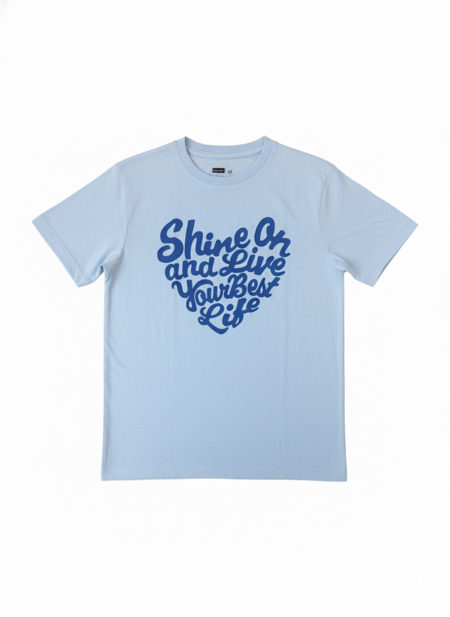 Remera estampada - Celeste 