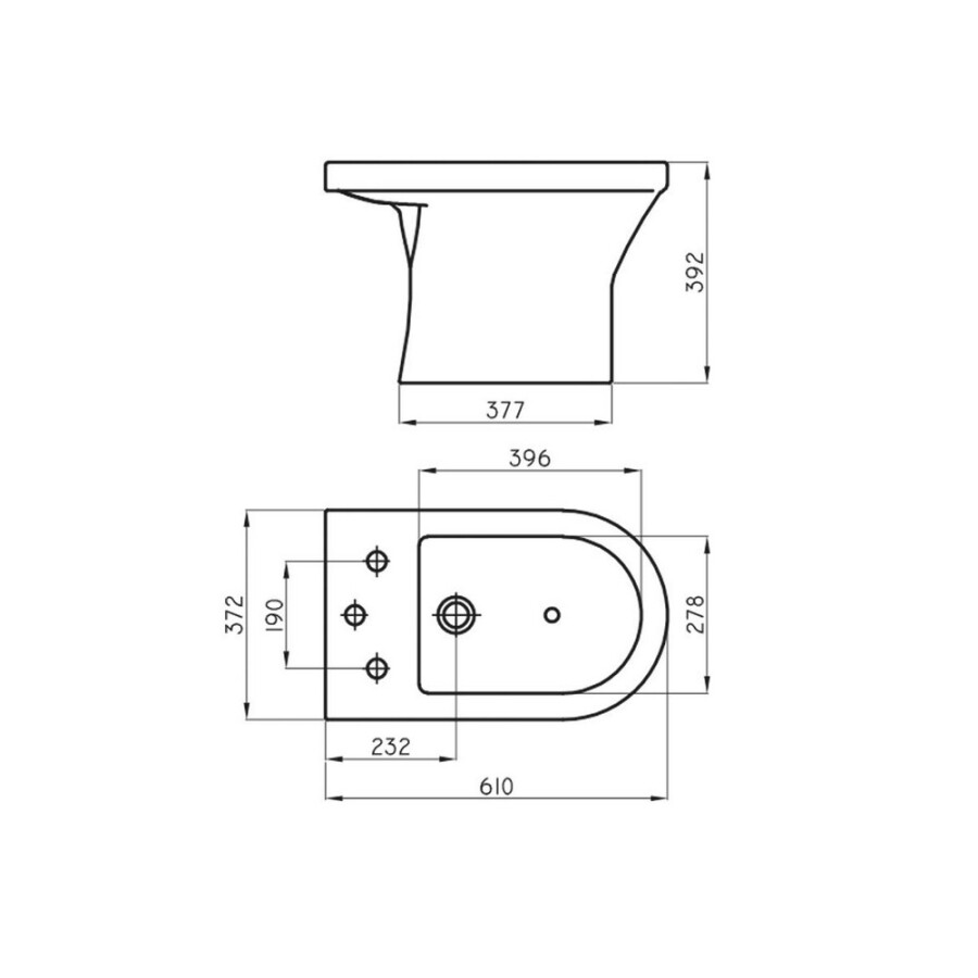 Bidet Varese Blanco Tres Agujeros Bidet Varese Blanco Tres Agujeros