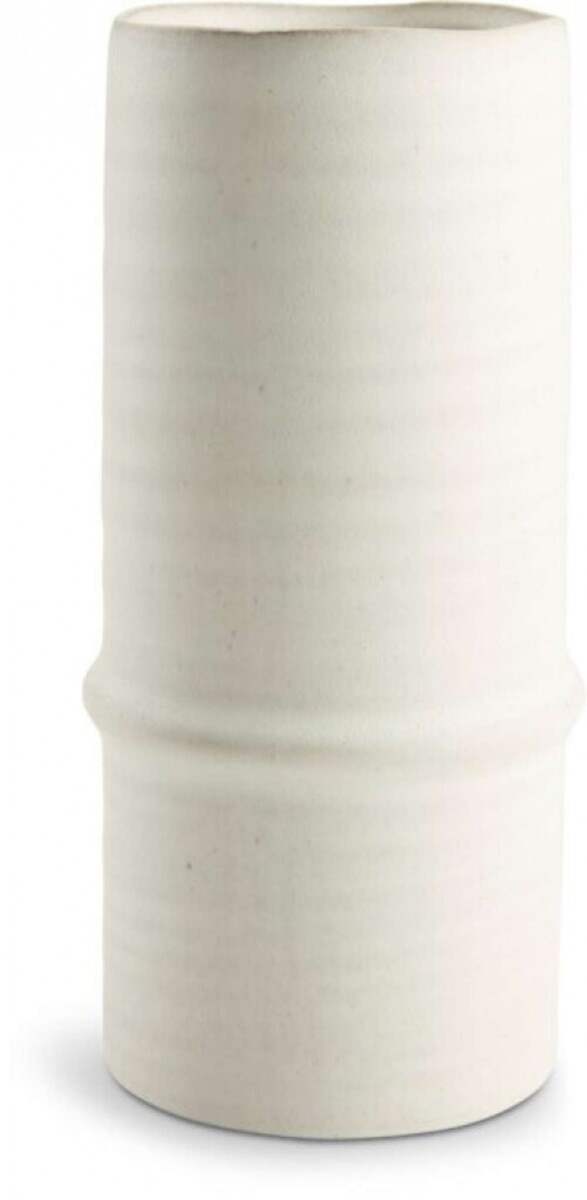 Jarrón EMANUEL Ø12xH25cm blanco - Blanco 