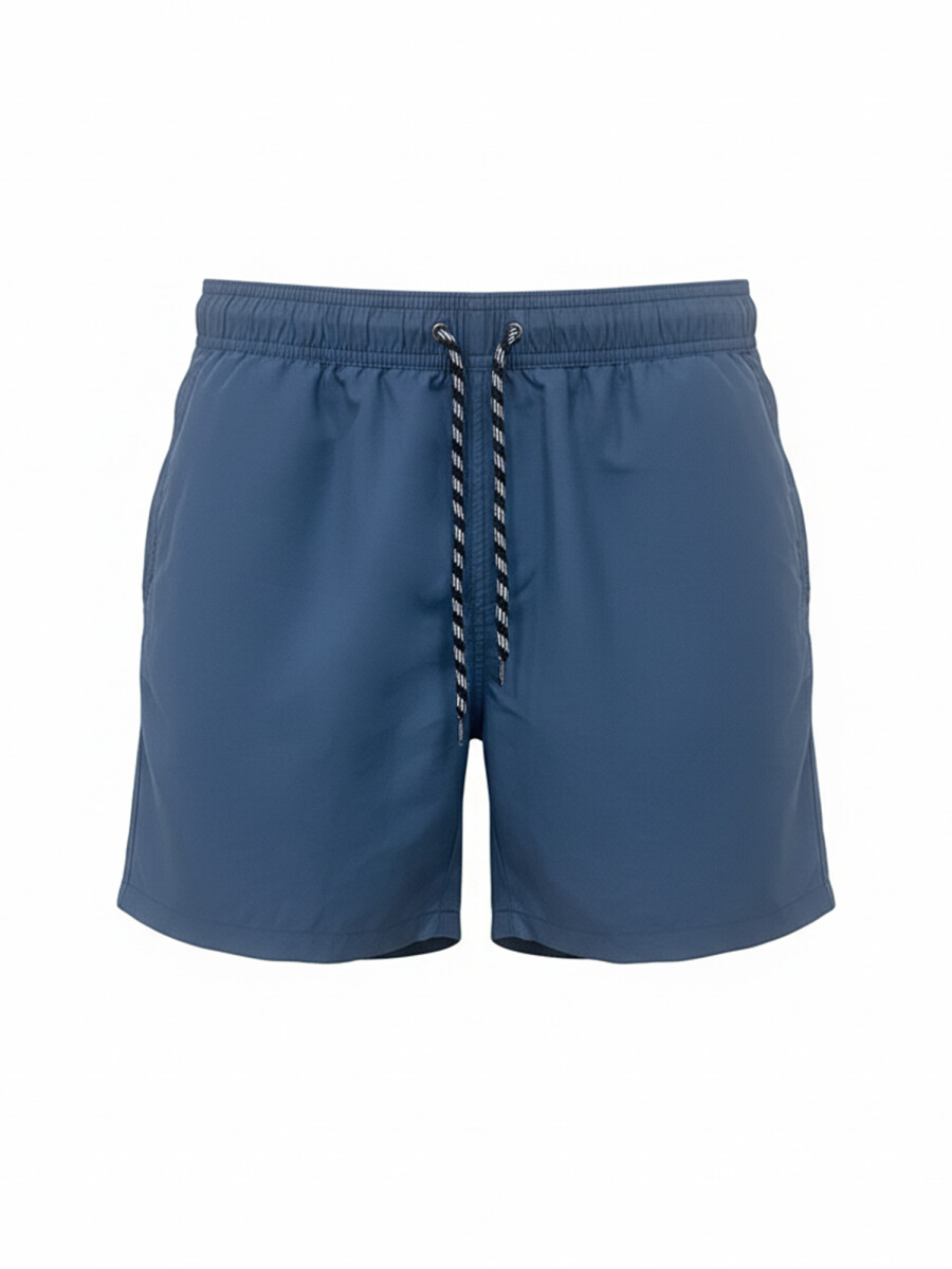 Short de baño liso - azul 