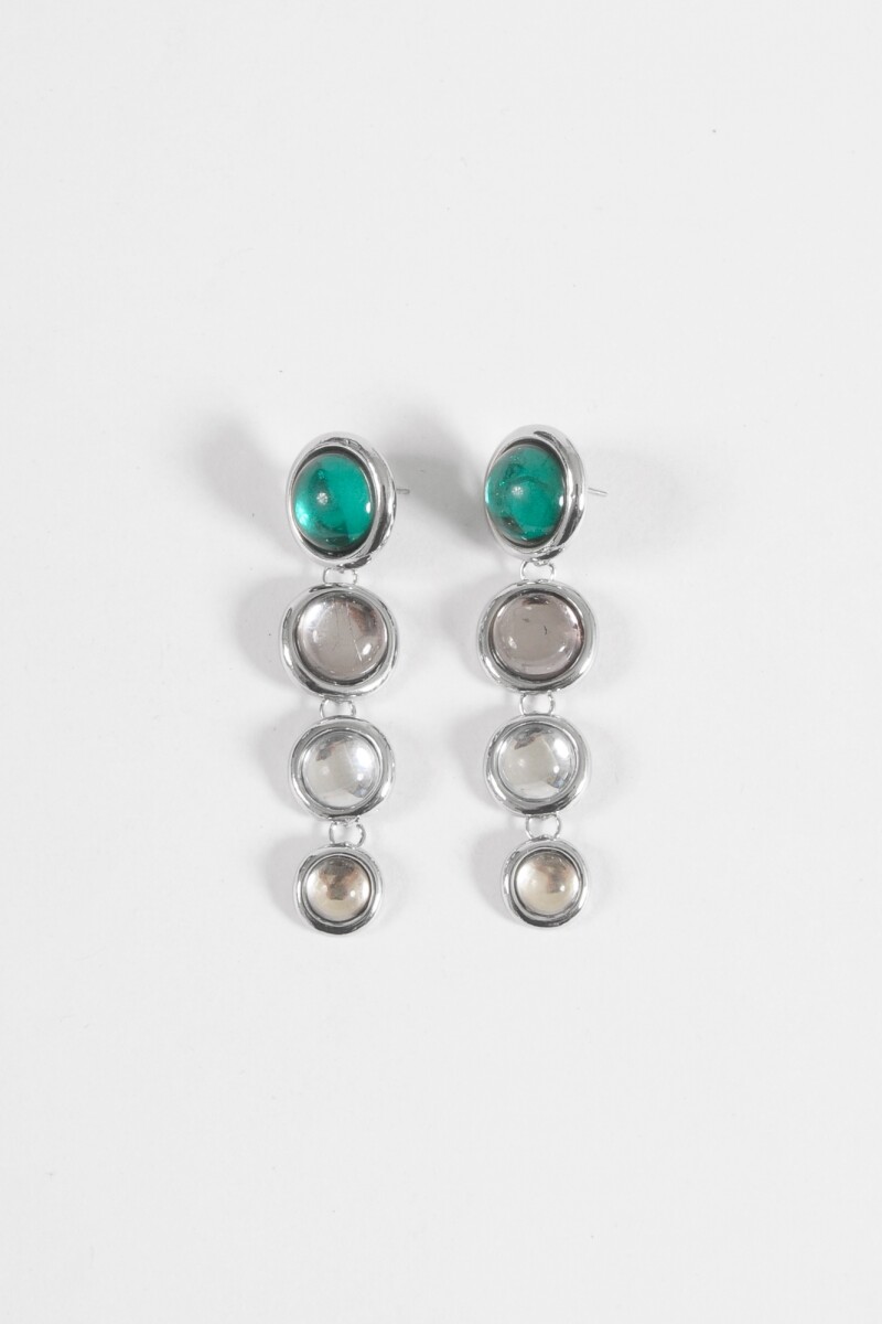 Caravanas acrílico largas plateado