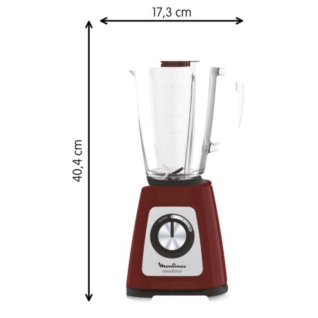 Licuadora Moulinex Blendforce, Jarra Vidrio + Vaso, 800w, Color Rojo Licuadora Moulinex Blendforce, Jarra Vidrio + Vaso, 800w, Color Rojo