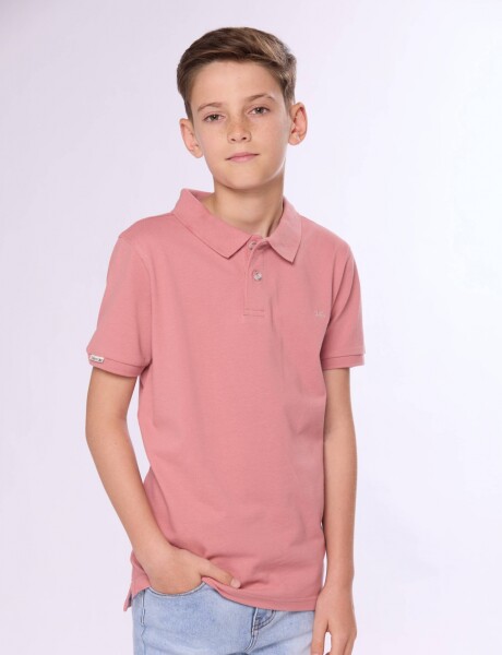 REMERA POLO PIQUE LISA Coral