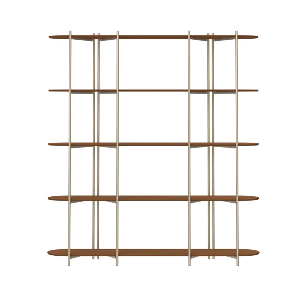 ESTANTERÍA/BIBLIOTECA/DIVISOR MDF-Y-ACERO NATURAL-BEIGE AMAYA CHAMPAGN