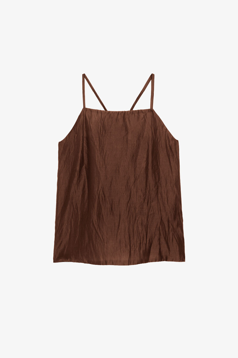 TOP ARRUGADO Marron