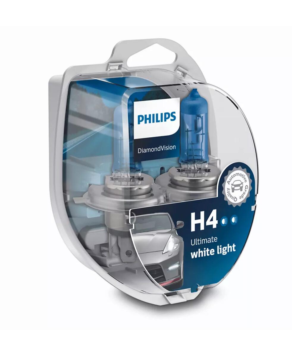 LAMPARA - HALOGENA 12V 60/55W H4 P43 DIAMOND VISION PACK X2 PHILIPS 