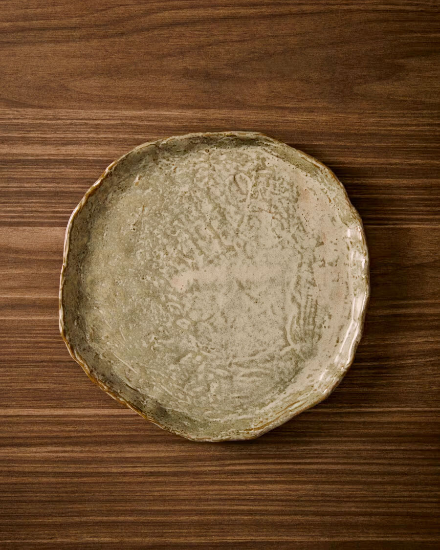 Plato cerámica Alenia llano marrón