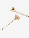 Aros Colgantes Largos Perla Aros Colgantes Corazón Y Perlas - Dorado