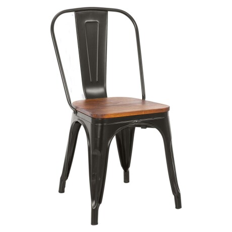 SILLA DE COMEDOR CY-2000W2 METAL NEGRO ESTILO TOLIX