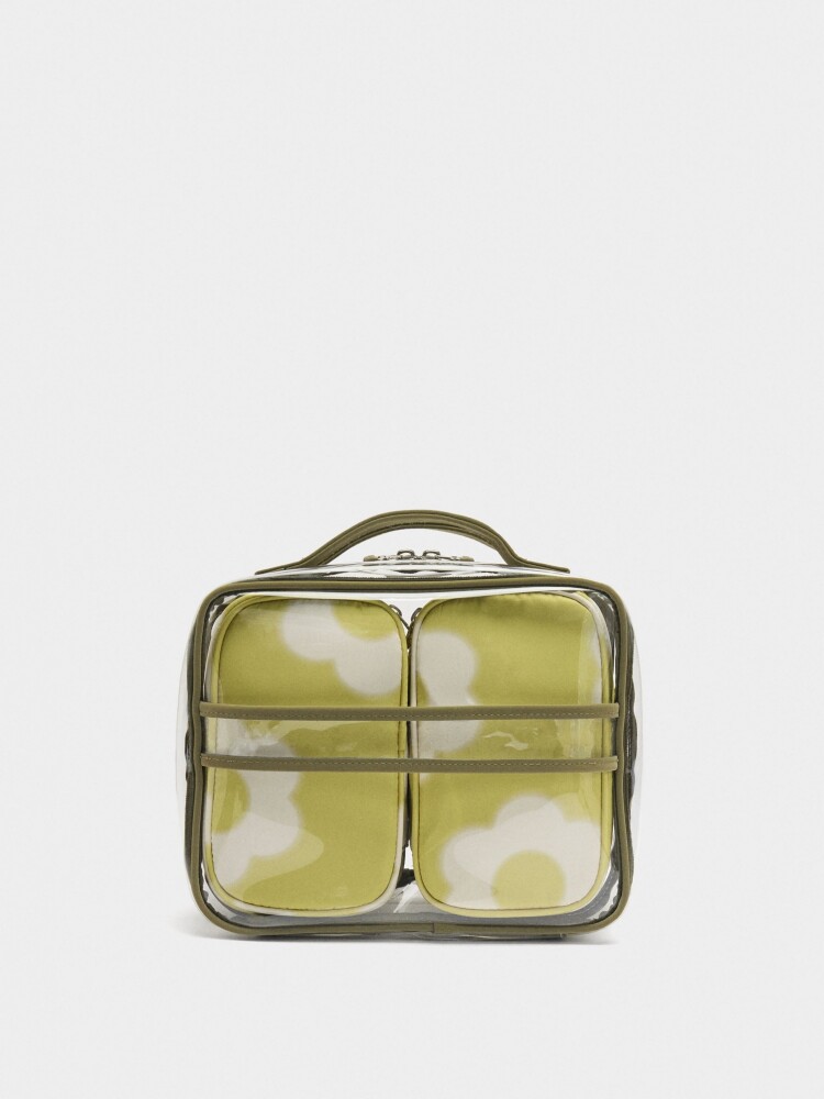 Neceser De Nylon Con Estampado Floral amarillo