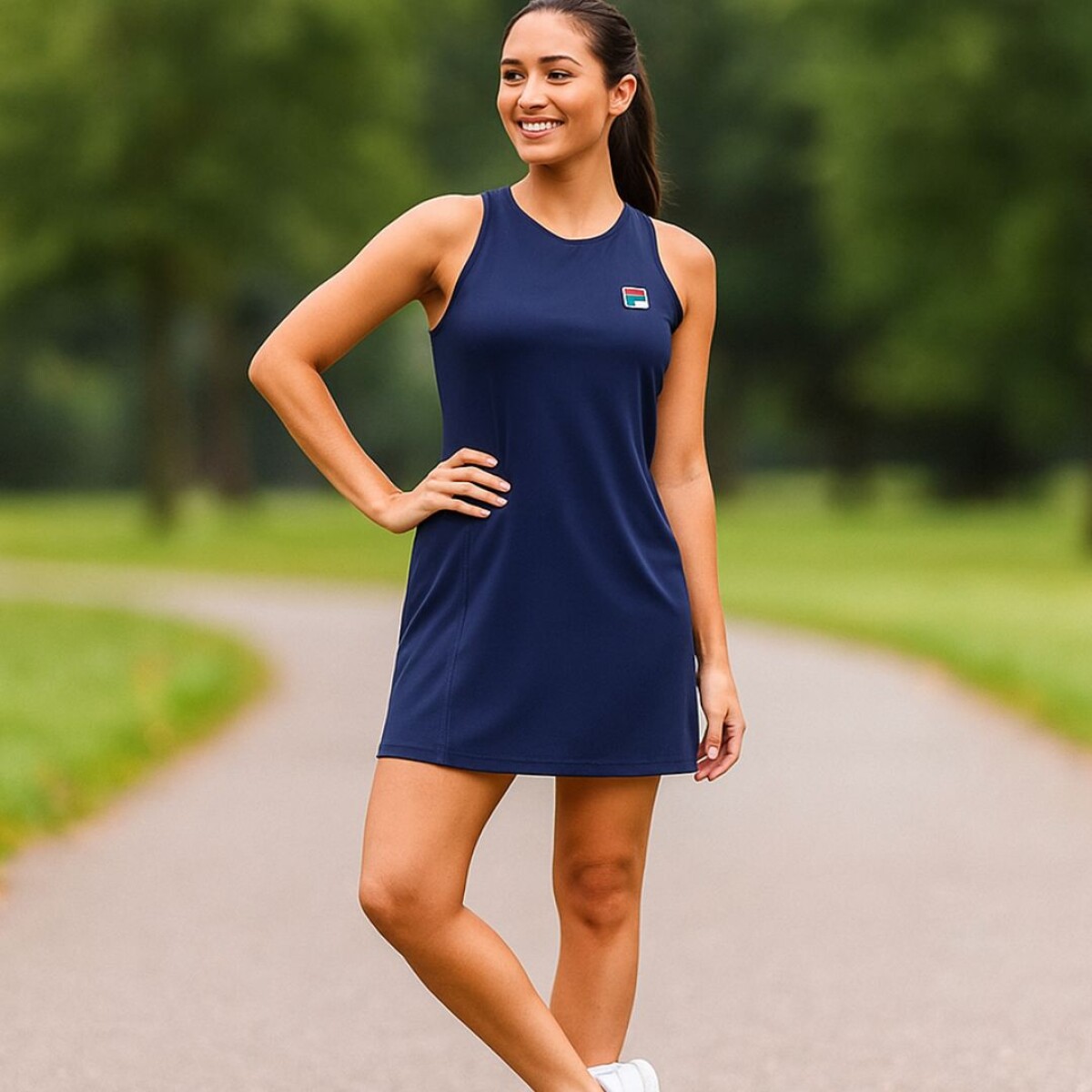 Vestido para tenis con calza corta basic ll deportivo Fila. - AZUL 