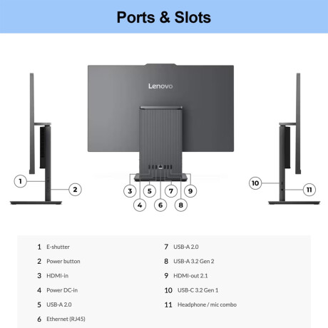 All in One Lenovo 27IRH9 i5-13420H 512GB 16GB 27" Gray All in One Lenovo 27IRH9 i5-13420H 512GB 16GB 27" Gray
