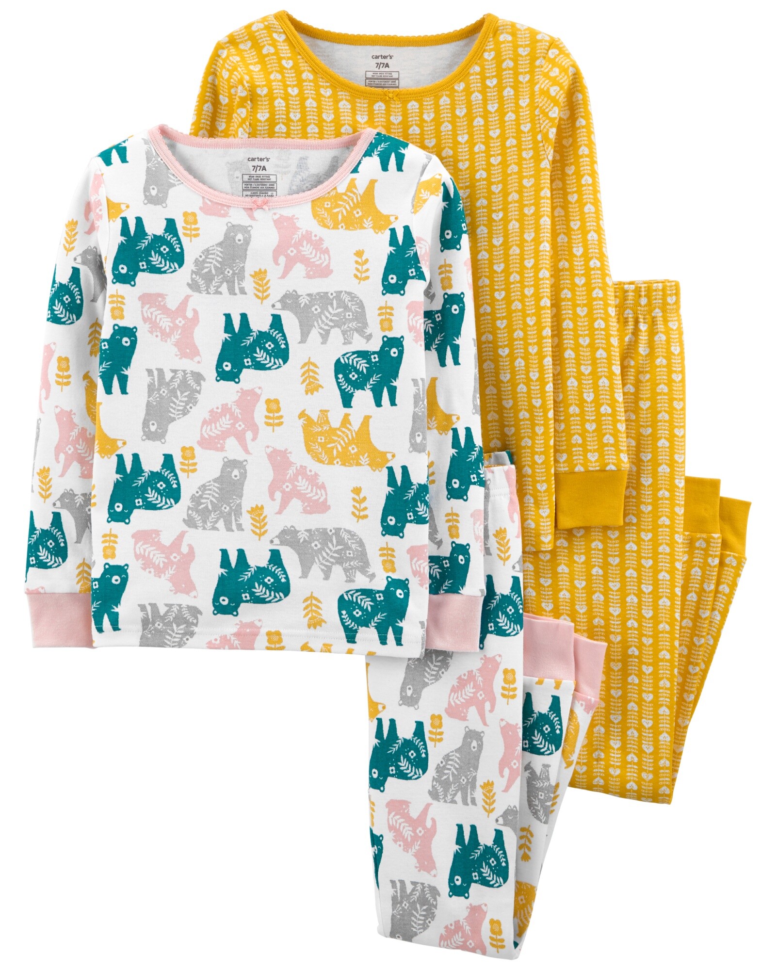 Pijama cuatro piezas dos remeras y dos pantalones 0