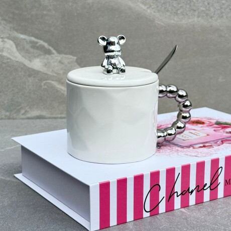 Taza De Ceramica Osito Con Tapa Y Cuchara Taza De Ceramica Osito Con Tapa Y Cuchara