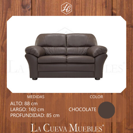 Sillon 2 cuerpos Cuero Natural Chocolate