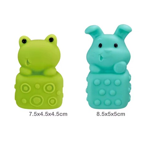 Set 6 Mini Muñecos Silicona Texturizada Blanda Bebé Huanger Multicolor